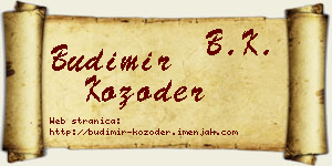 Budimir Kozoder vizit kartica
